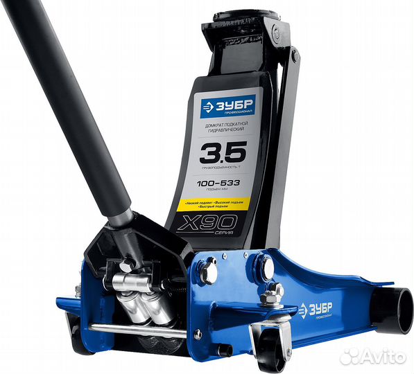 Домкрат подкатной X90 3,5т, 100-533мм Зубр 43054-3