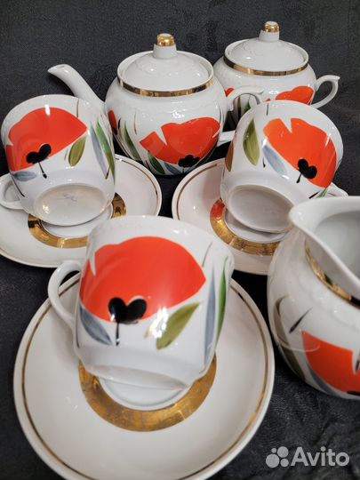 Чайный сервиз СССР маки