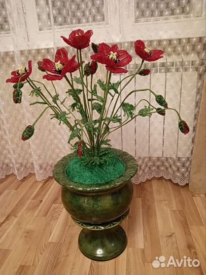 Маки из бисера