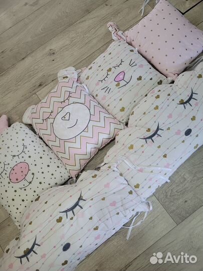 Бортики в кроватку для девочки