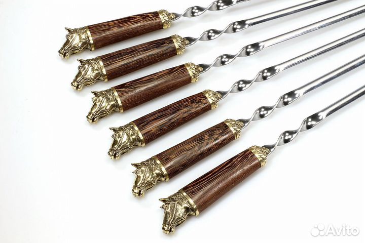 Шампур для люля - кебаб Лошадь (объемная ручка)