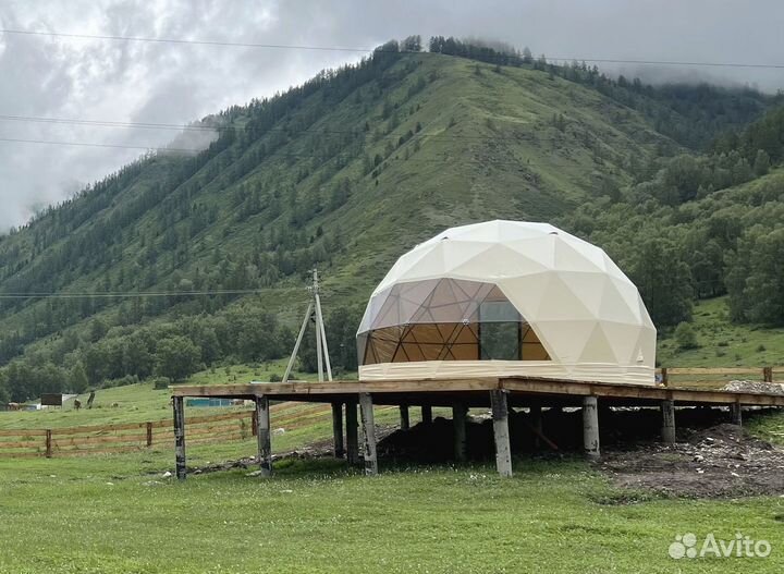 Купольный шатер тент+каркас диаметр 6 м