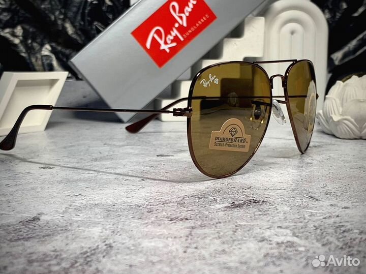 Очки Ray Ban Aviator коричневые