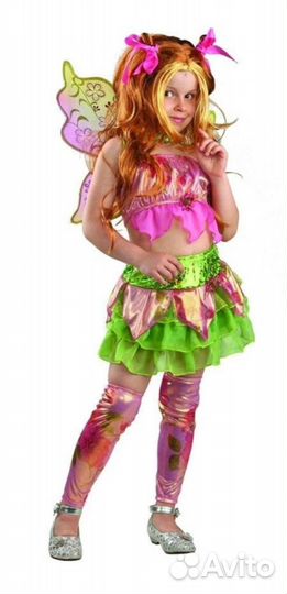 Новогодний костюм Винкс Флора р.32