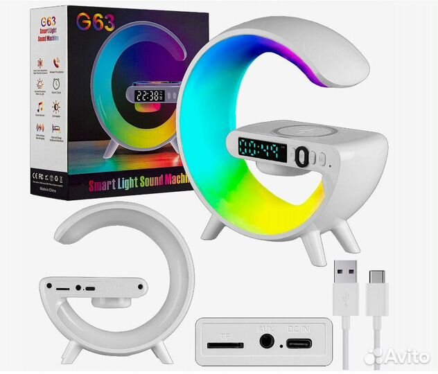 Bluetooth-колонка ночник с беспроводной зарядкой