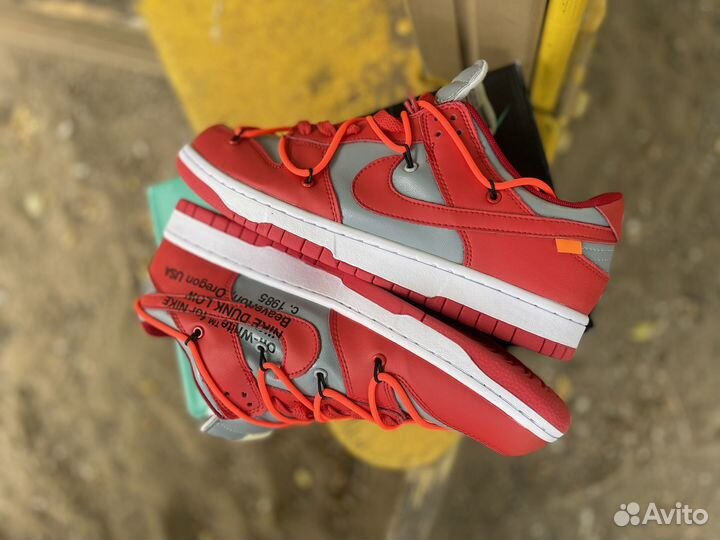 Кеды x Off-White Dunk Low University Red