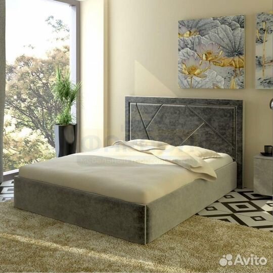 Кровать двуспальная Лофт Велюр