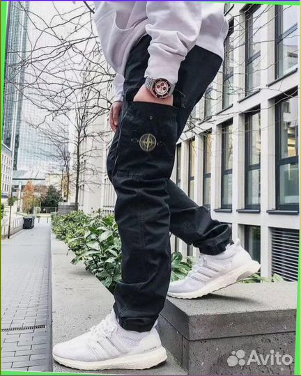 Широкие карго брюки Stone Island (качество lux)