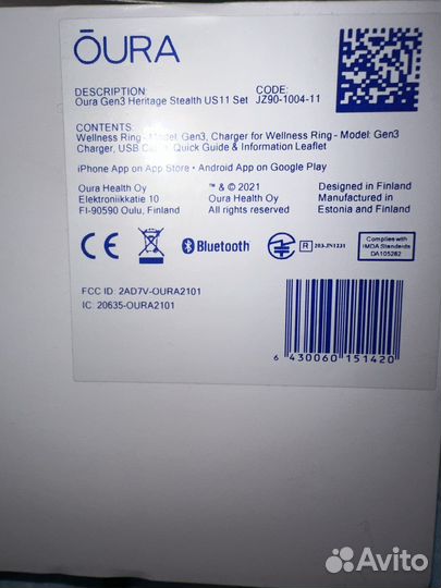 Oura Gen3 ring пульсометр