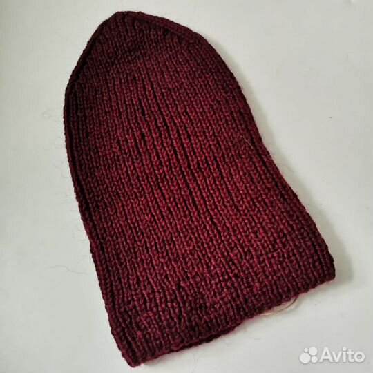Вязаная шапка бини, новая, ручной работы