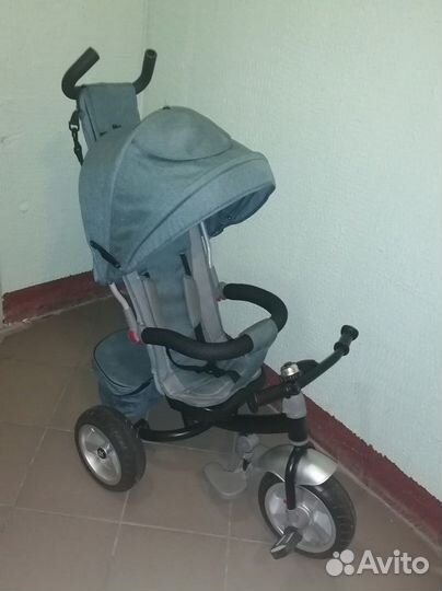 Детский велосипед трехколесный с ручкой