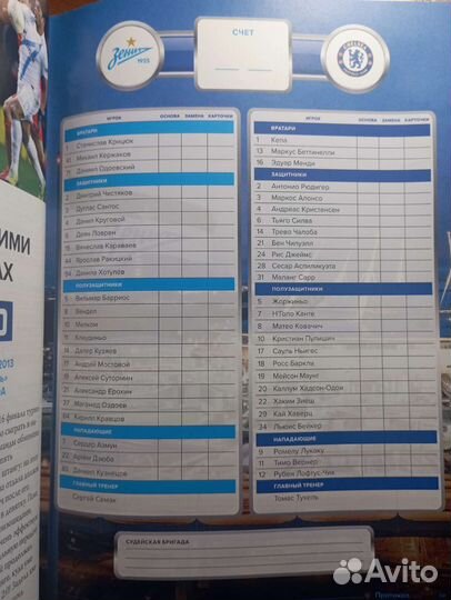 Программка Зенита