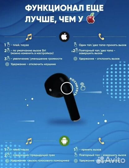 Новые беспроводные наушники PRO4 сенсорные