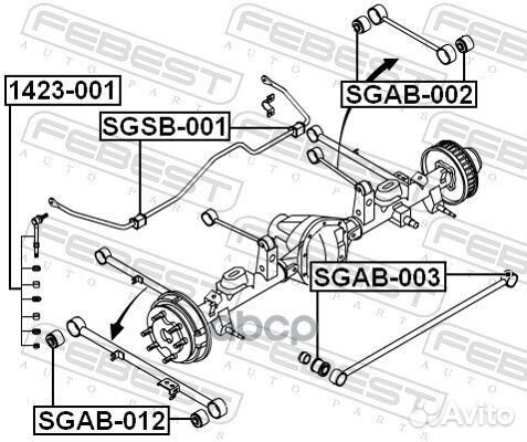 Сайлентблок тяги ssangyong kyron 05/actyon 01