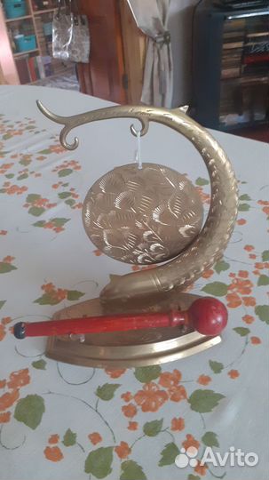 Гонг колокольчик латунь