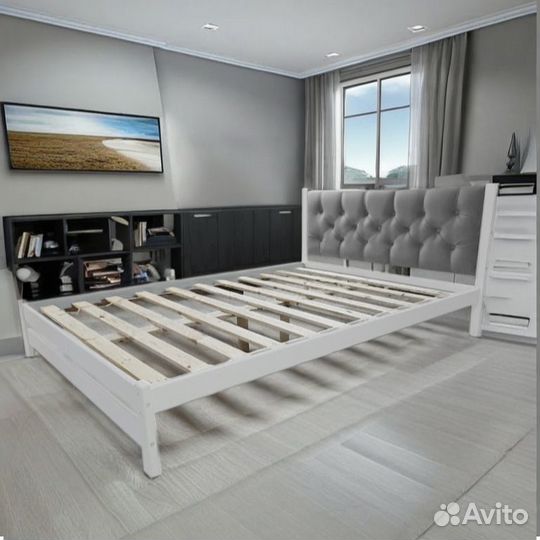 Кровать двуспальная из массива березы