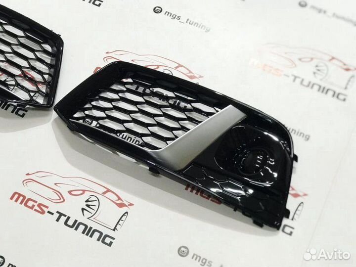 Вставки в бампер Audi Q5 16-н.в. стиль RSQ5 Chrome