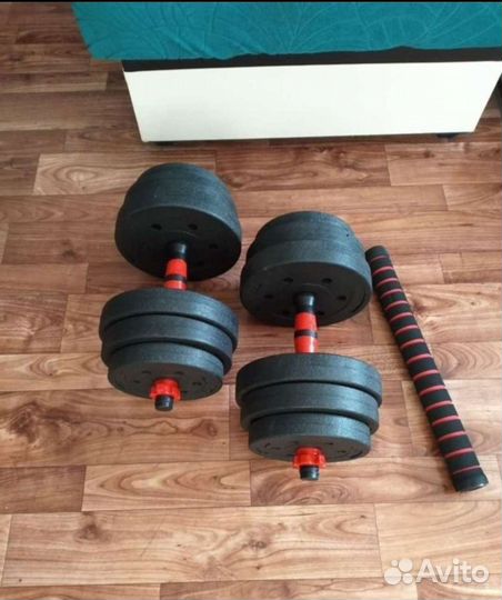 Набор разборных гантелей + гриф для штанги 19-20кг