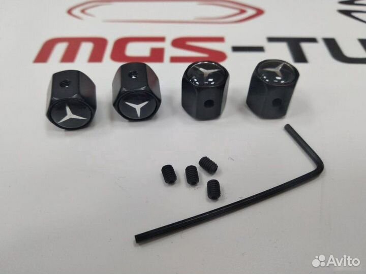 Колпачки на ниппели Mercedes с антикражей Black