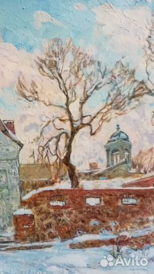 Картина масло,холст. Зимний Выборг