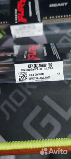 Kingston Fury DDR4 16гб 2666