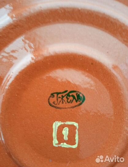 Блюдо-тарелка СССР 27 см. Гжель