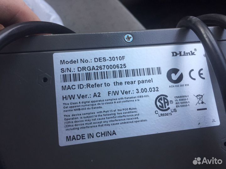 Коммутатор d-link des3010f