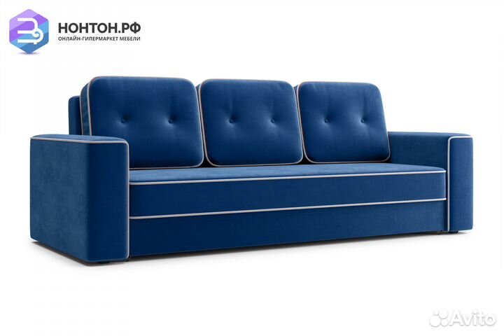 Диван еврокнижка Берген 3-х местный темно-синий