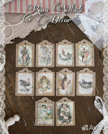 Набор бирок для декора ручной работы