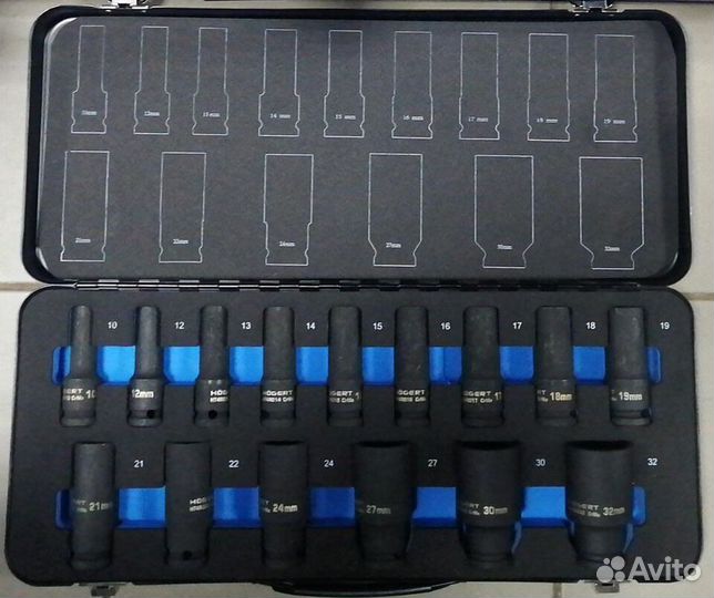 Набор ударных глубоких головок 6-32мм