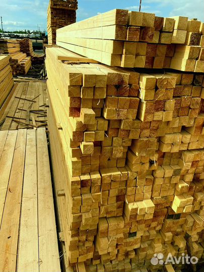 Брус обрезной 100х100х6000мм 1 сорт ГОСТ