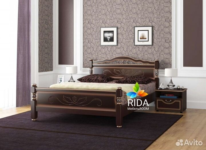 Кровать светлая из массива 160х200