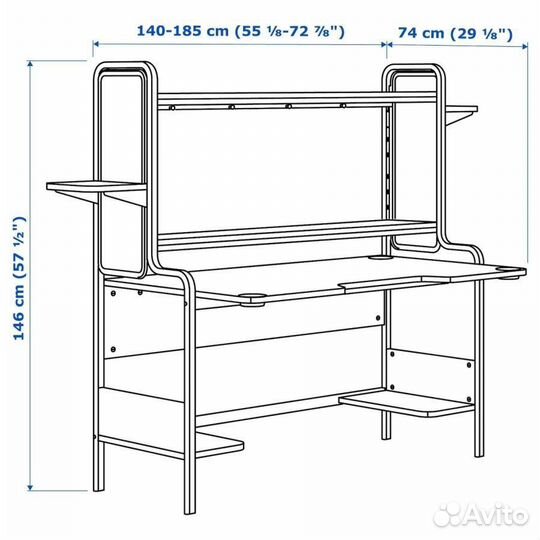 IKEA fredde Стол компьютерный игровой б/у