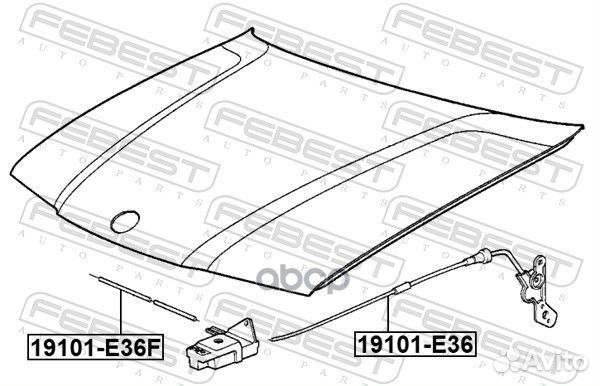 Трос привода открывания замка капота 19101-E36F