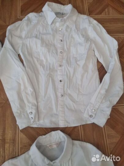 Блузки рубашки белые 7-14лет