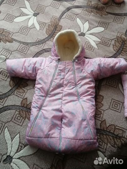 Зимний комбинезон для девочки с 0 - 6 месяцев
