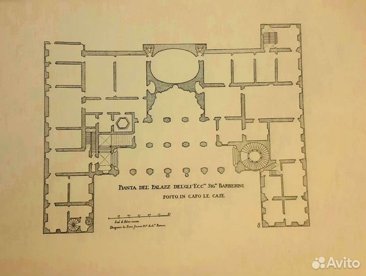 Дворцы Рима, 42шт. папка с оттисками 51х35см
