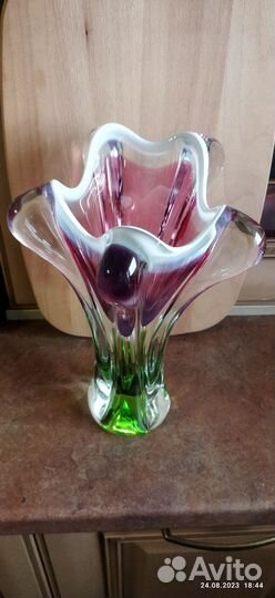 Бронь для Юлии. Ваза Богемское цветное стекло