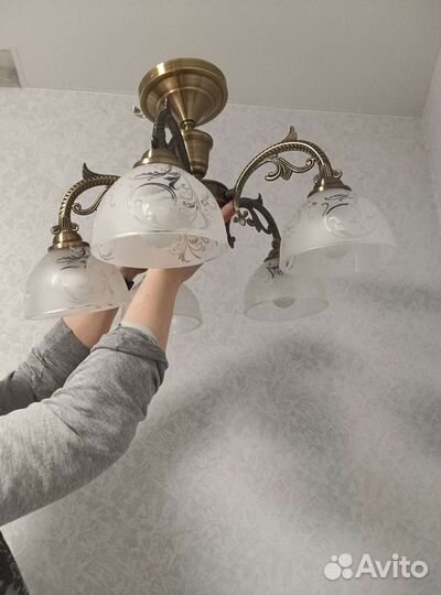 Люстра потолочная бронза бу