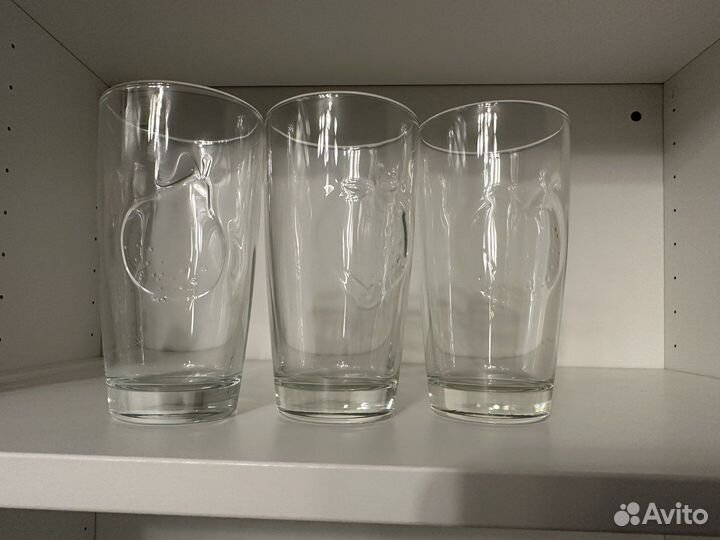 Стаканы высокие с рисунком фруктов