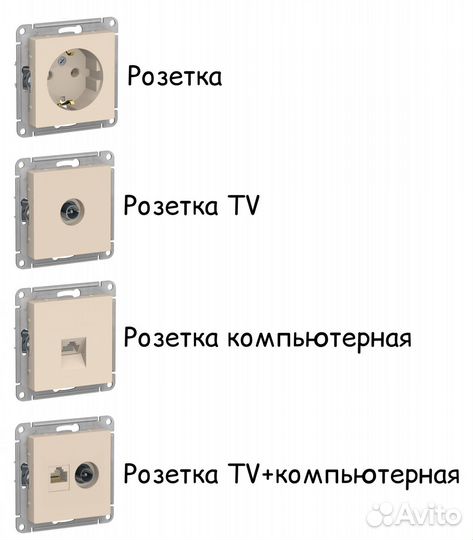 Розетки и выключатели Schneider Atlas (бежевый)