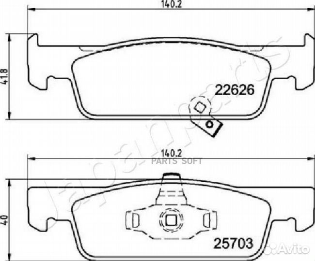Japanparts PA-M01AF Колодки тормозные smart 16- пе