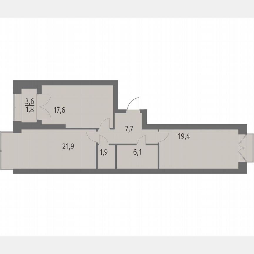 2-к. квартира, 76,4 м², 13/13 эт.
