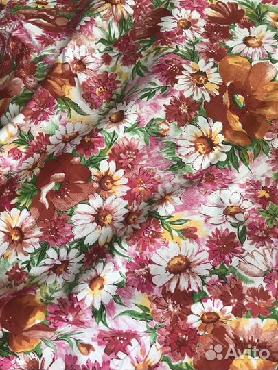 Винтажный хлопок, принт ромашки, СССР