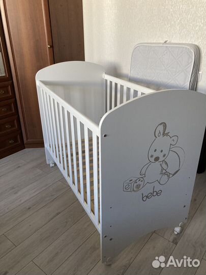 Детская кроватка Micuna белая с матрасом