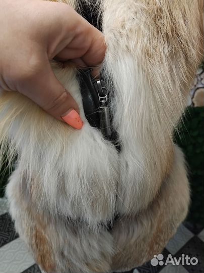 Жилет лиса+кожа 50р