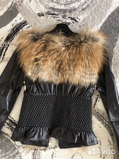Куртка кожаная с лисой