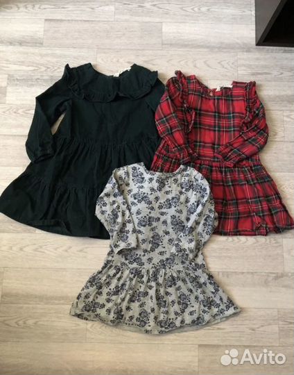 Вещи пакетом для девочки 98 платья фирменные H&M
