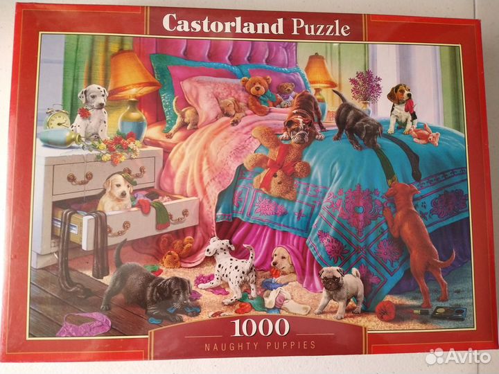 Пазлы 1000. Новые. Озорные щенки. Castorland