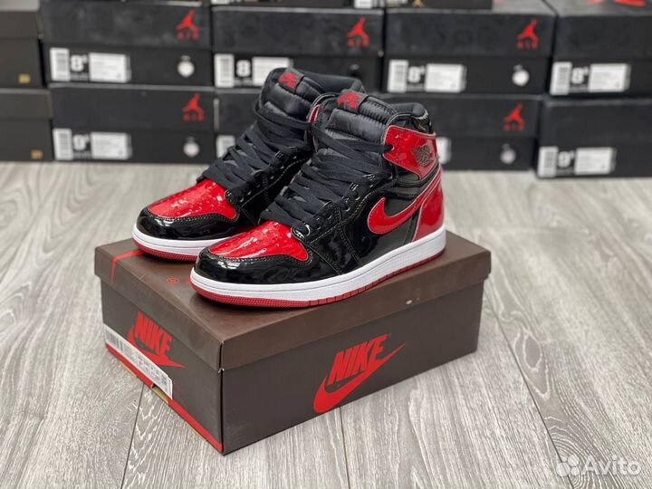 Кроссовки Air Jordan 1 Patent Bred (41-45)